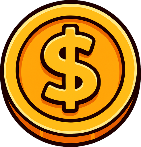 coin.
In-Game asset.  2d.  High contrast.  No shadows