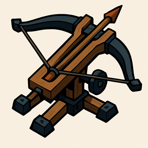 Giant crossbow.
In-Game asset.  2d.  High contrast.  No shadows. Topdown