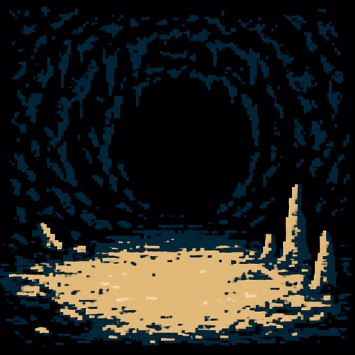 uma caverna escura estilo jogo de rpg, arte pixel, background game arena.
In-Game asset.  2d.  High contrast.  No shadows
