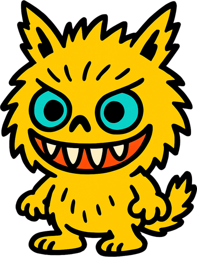 Yellow Labubu.
In-Game asset.  2d.  High contrast.  No shadows