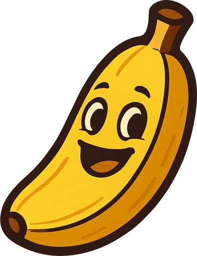Banana with face.
In-Game asset.  2d.  High contrast.  No shadows