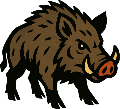 Wild Boar.
In-Game asset.  2d.  High contrast.  No shadows