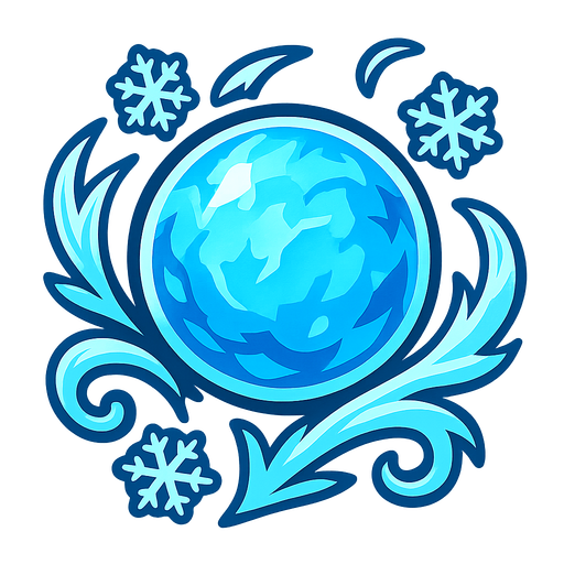 Magic ice ball.
In-Game asset.  2d.  High contrast.  No shadows