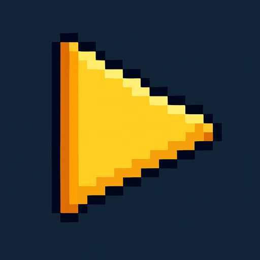 draw a left facing 2d pixel game button. Yellow. Like this ▶️.
In-Game asset.  2d.  High contrast.  No shadows