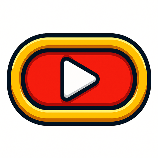Button play.
In-Game asset.  High contrast.  No shadows