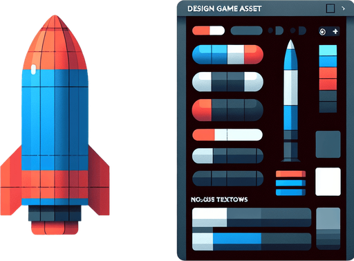 missile.
Single Game Texture. In-Game asset. 2d. Blank background. High contrast. No shadows.