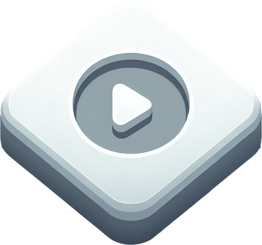 Light gray square with round corners, With play symbol in middle. flat shaded, hyper casual game. Single Game Texture. In-Game asset. 2d. Blank background. High contrast. No shadows.