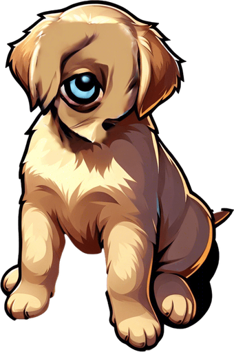 crying puppy. eyes are smaller. crying expression. tears on one eye.