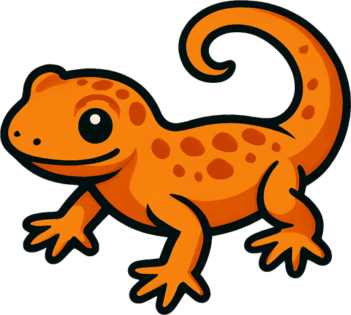 Orange salamander.
In-Game asset.  2d.  High contrast.  No shadows
