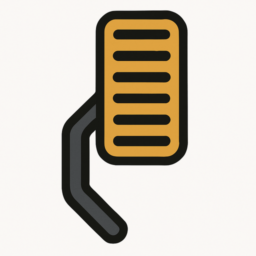 Accelerator pedal vertical.
In-Game asset.  2d.  High contrast.  No shadows