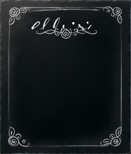Text "ELIXIR" handwritten in chalk