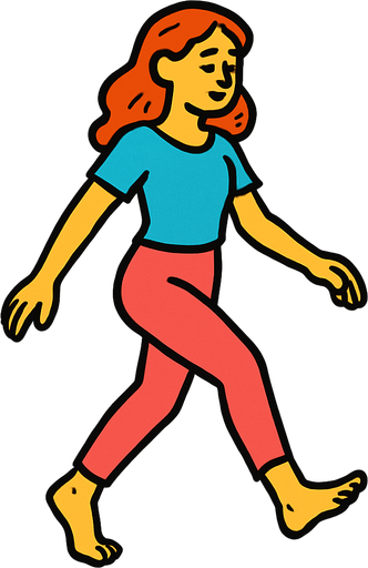 Barefoot woman with one foot raised up.
In-Game asset.  2d.  High contrast.  No shadows