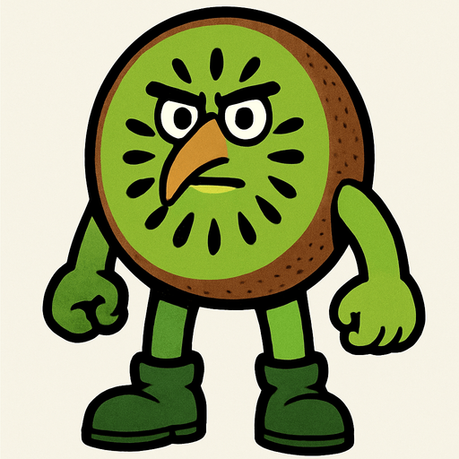 kiwi human.
In-Game asset.  2d.  High contrast.  No shadows