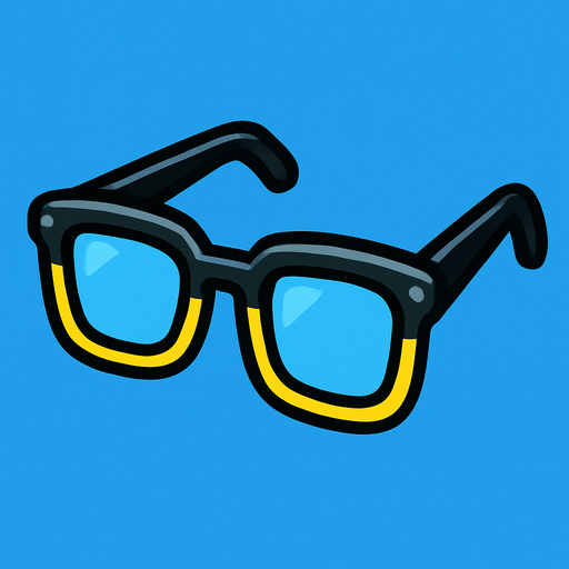 Glasses.
In-Game asset.  2d.  High contrast.  No shadows