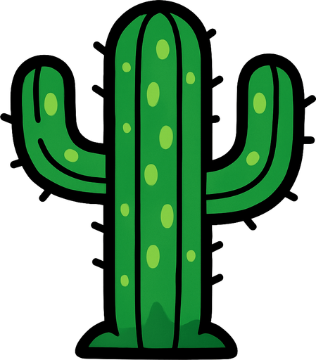 cactus 2d.
In-Game asset.  2d.  High contrast.  No shadows