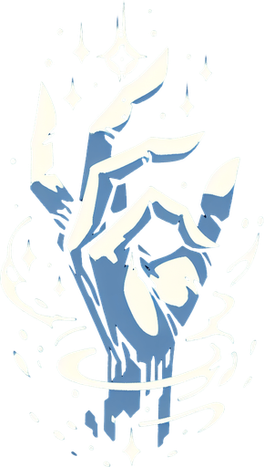 A mystical spirit hand. Warcraft 3 art..
Single Game Texture. In-Game asset. 2d. Blank background. High contrast. No shadows.