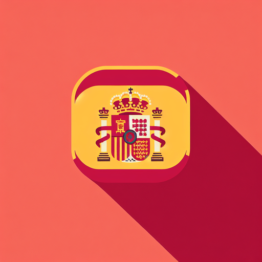 spain flag. simple. flat..
Single Game Texture. In-Game asset. 2d. Blank background. High contrast. No shadows.