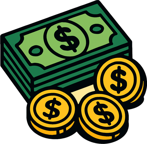 Para.
In-Game asset.  2d.  High contrast.  No shadows. Money