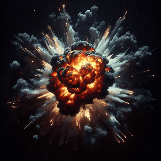 a top view of a TNT explosion fire Background image. High contrast. No shadows.