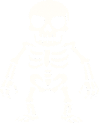 skeleton.
In-Game asset.  2d.  High contrast.  No shadows