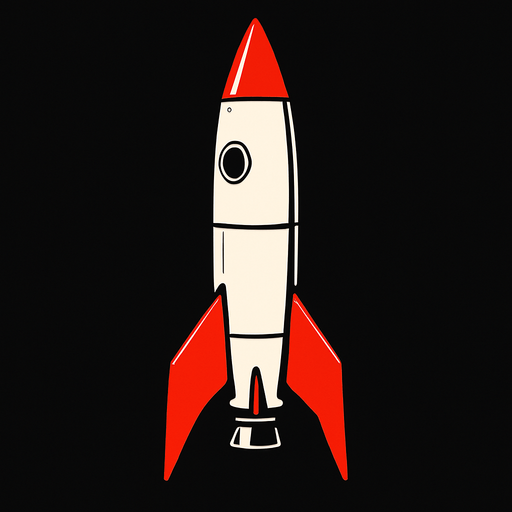 Looking like real rocket. Rocket picture.
In-Game asset.  2d.  High contrast.  No shadows
