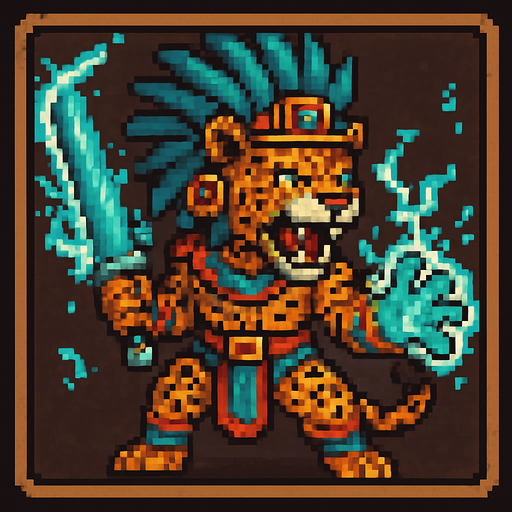 Creame un boton de este personaje extilo pixelar cuadrado