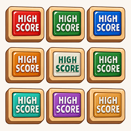 Pack of "High score" button of wood, with glass, different colors, transparent, mahjong style
In-Game asset.  High contrast.  No shadows. 3D
