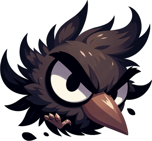 Bad bird.
Single Game Texture.  In-Game asset.  2d.  Blank background.  High contrast.  No shadows
