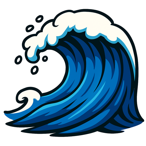 tsunami wave no background.
In-Game asset.  2d.  High contrast.  No shadows