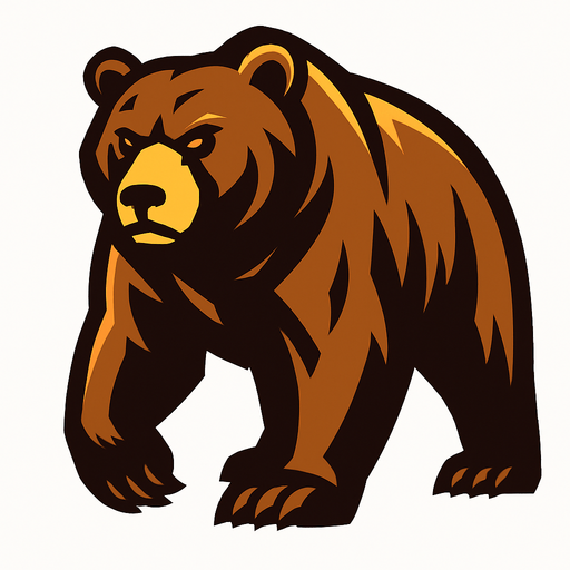 bear no background.
In-Game asset.  2d.  High contrast.  No shadows