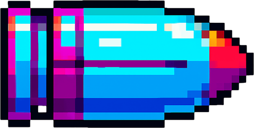 pixel art sci-fi bullet.
In-Game asset.  2d.  High contrast.  No shadows