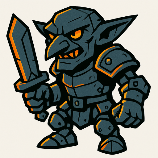demir goblin.
In-Game asset.  2d.  High contrast.  No shadows