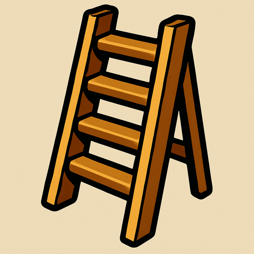 merdiven.
In-Game asset.  2d.  High contrast.  No shadows