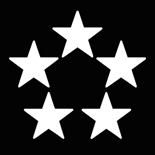 Pack of star of 5. white color.
In-Game asset.  2d.  High contrast.  No shadows