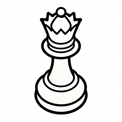 Chess queen white View from above.
In-Game asset.  2d.  High contrast.  No shadows
