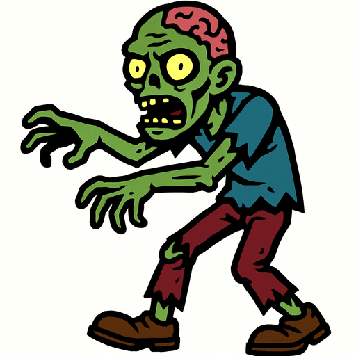 zombie.
In-Game asset.  2d.  High contrast.  No shadows