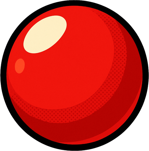 Kırmızı 3d top.
In-Game asset.  2d.  High contrast.  No shadows