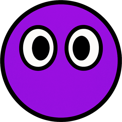 purple circle with two eyes, seen from above.. In-Game asset. 2d. High contrast. No shadows.
In-Game asset.  2d.  High contrast.  No shadows