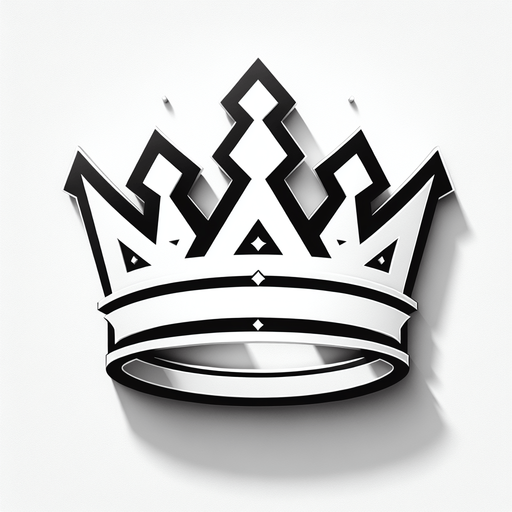 White crown.
Single Game Texture.  In-Game asset.  2d.  Blank background.  High contrast.  No shadows