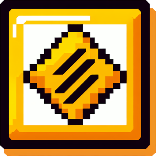 yellow warning sign. flat pixelated. 8 bit..
Single Game Texture. In-Game asset. 2d. Blank background. High contrast. No shadows.