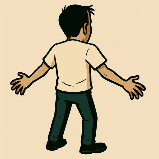 same person without anything no chair or any locks on the image and he is facing the screen by its back.