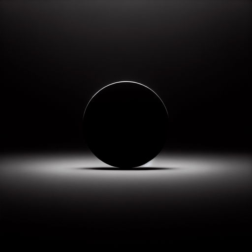 black circle with ultra-thin white border.
black background