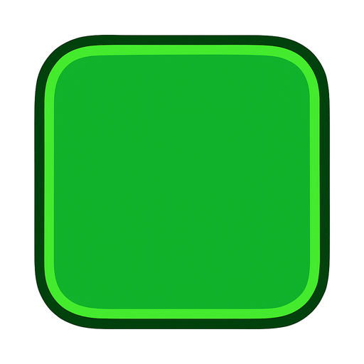 Green block with curved edges.
In-Game asset.  2d.  High contrast.  No shadows