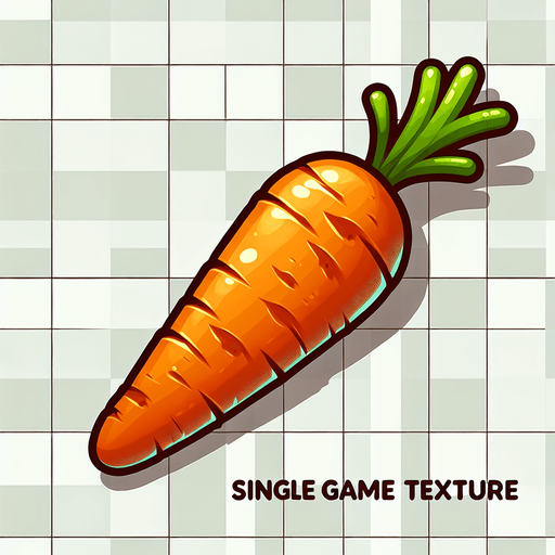 carrote.
Single Game Texture.  In-Game asset.  2d.  Blank background.  High contrast.  No shadows