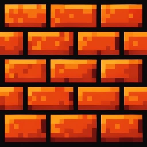 pixel art wall.
In-Game asset.  2d.  High contrast.  No shadows