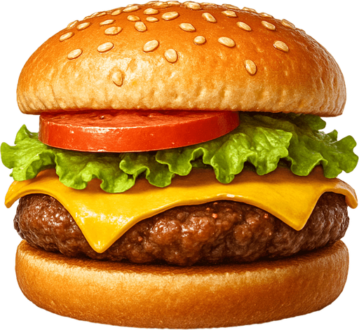 Burger - Gerçekçi - Yazısız.
In-Game asset.  2d.  High contrast.  No shadows