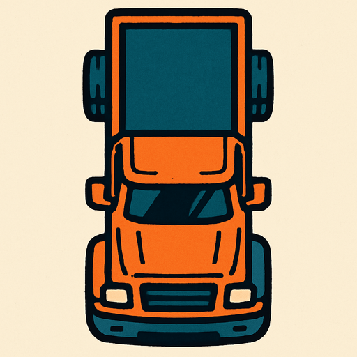 Up view truck.
In-Game asset.  2d.  High contrast.  No shadows