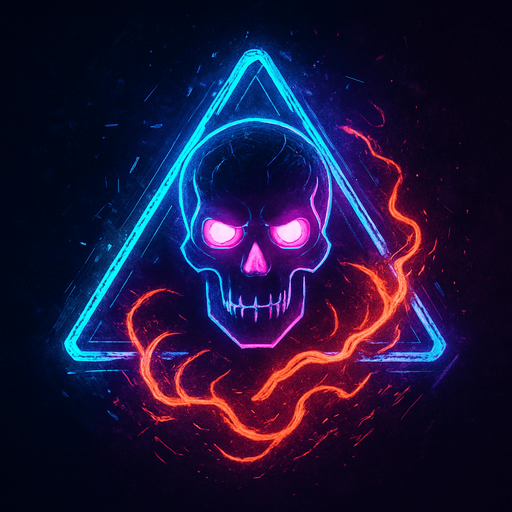 Ability icon 'weakness curse' . cyberpunk. abstract. Futuer. different colors. HD colors