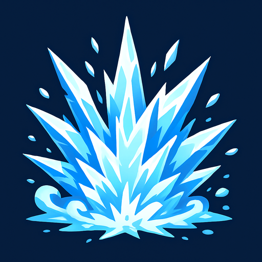 İce Explosion.
In-Game asset.  2d.  High contrast.  No shadows