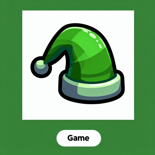 A long green stocking hat. Side profile. Cartoon..
Single Game Texture.  In-Game asset.  2d.  Blank background.  High contrast.  No shadows
